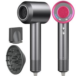 Професійний фен для волосся з високошвидкісним двигуном 160 000 об/хв, іонізацією (500 млн іонів), магнітною насадкою, 3 режими швидкості та 4 рівні температури, для дому, салонів та тварин