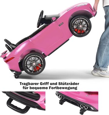 Дитячий електромобіль Jaguar COSTWAY, 12V, рожевий, з музикою, підсвіткою та пультом ДУ, для дітей від 3 років