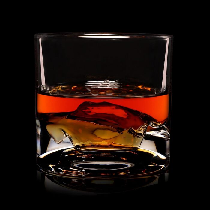 Набір склянок для віскі LIITON American Peaks Kristall, 4 шт., 300 мл, місткі, для заморожування, ідеальний подарунок для чоловіків