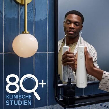 Waterpik Pulse бездротова пульсуюча іригатор, професійний, видаляє наліт 99,9%, 2 режими, очищувач міжзубного простору, білий