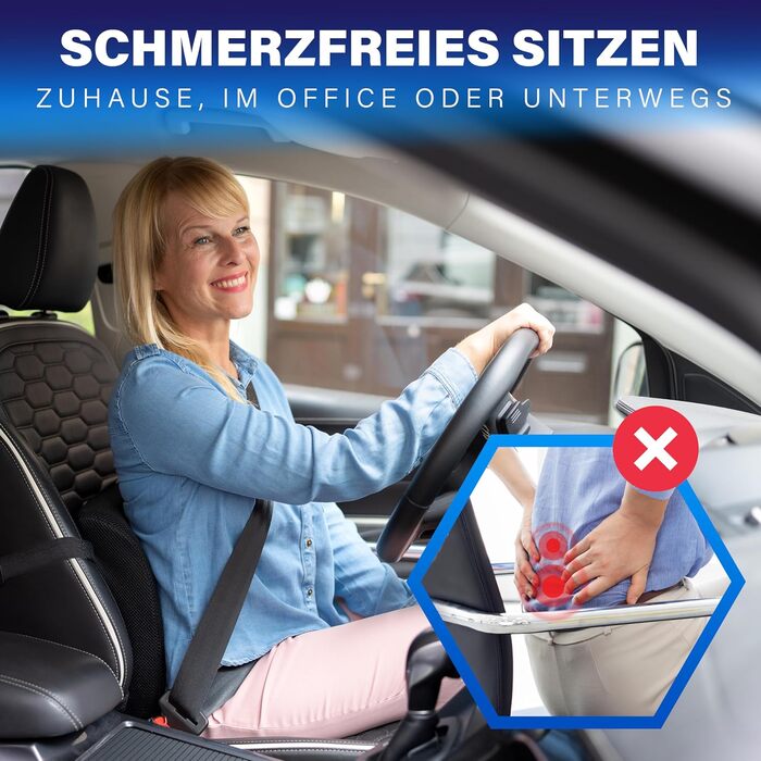 Ергономічна подушка для підтримки спини та покращення постави | Keil-подушка з Memory Foam для стільця, авто та офісу