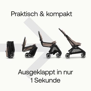 Bugaboo Butterfly: ультракомпактна коляска для подорожей, легка та зручна, складається однією рукою, для дітей від 6 місяців, з великим багажником (Desert Taupe)