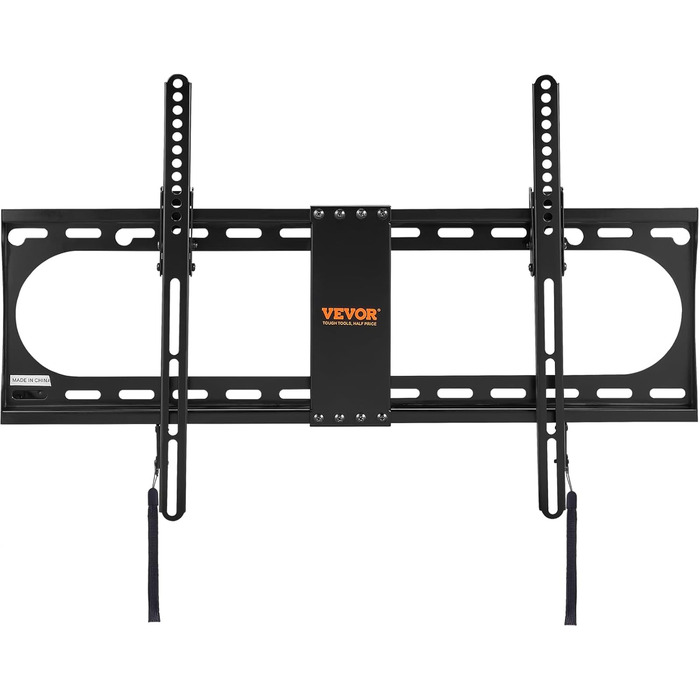 Стійка для телевізора VEVOR поворотна підлогова 32-85 дюймів, чорна. Регульована висота, міцне загартоване скло.