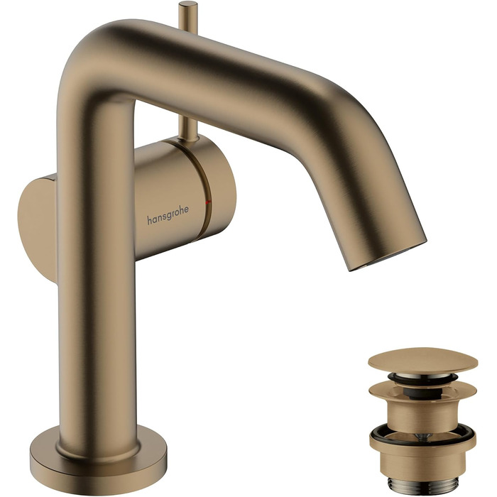 Змішувач для ванної кімнати Hansgrohe Tecturis S Fine з Push-Open, CoolStart, EcoSmart+ (Brushed Bronze, 110mm)