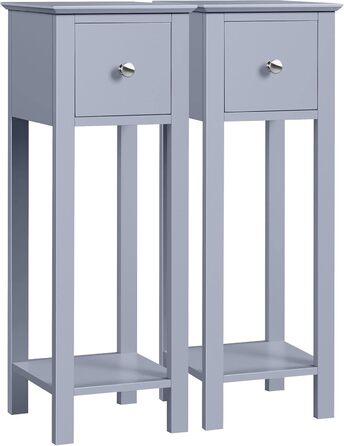 Нічний столик Yaheetech (2 шт.) з шухлядою та полицею, білий (темно-сірий)