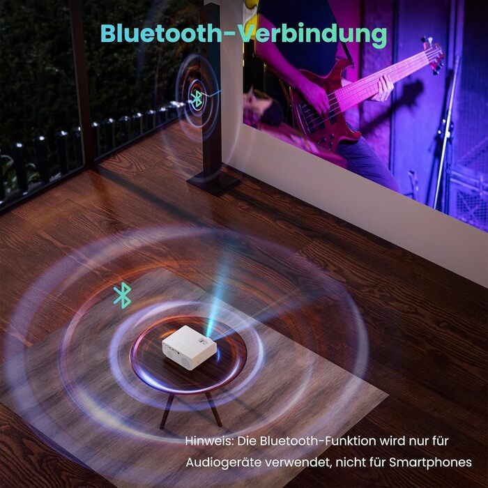 Проектор Beamer 12000 Lumens 1080P Full HD з 5G WiFi, Bluetooth та підтримкою 4K для Fire Stick, PS5, Smartphone (HDMI)