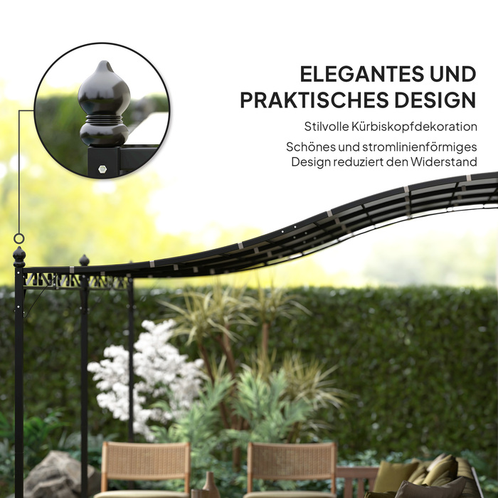 Альтанка Outsunny Extension Pergola з дахом, водовідштовхувальний навіс для альтанки, окремо стояча садова альтанка Патіо Навіс для альтанки Захист від сонця для саду патіо приблизно 3x5x2,5 м Темно-сірий | Аосом