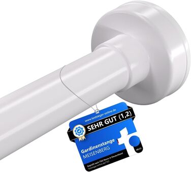 Штанга для душу без свердління 90-160 см, Ø 25 мм, телескопічна штанга з кріпленнями - для ванни, душу та перегородки, 1 шт. (70-120 см [2 шт.], білий)