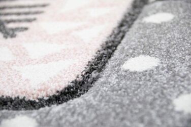 Дитячий килимок меринос, надувний килимок, надувний килимок в сіро-рожевому кремовому кольорі, розмір 80x150 см, 80 см x 150 см