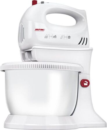 Кухонна планетарна міксер MPM MMR-16Z 750W, білий, 3.4 л, 5 швидкостей + Turbo, нержавіюча сталь, BPA Free