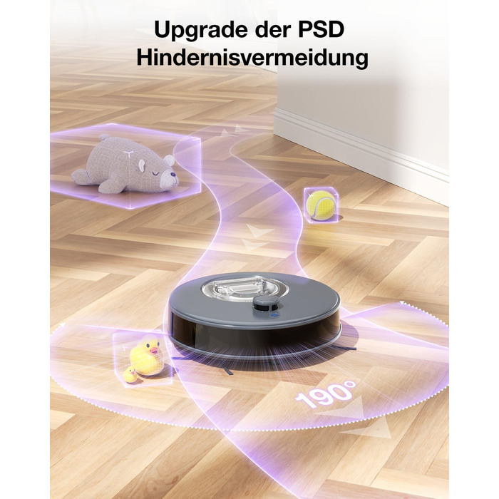 Робот-пилосос OKP L7G 3-в-1 з функцією миття, 6000Pa, LiDAR, 150 хв, WiFi, Alexa, для тварин, килимів, твердих підлог, сірий