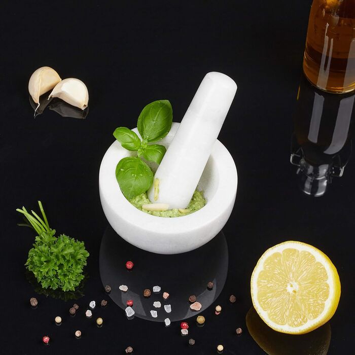 Relaxdays - Млинок для спецій з пестиком з мармуру