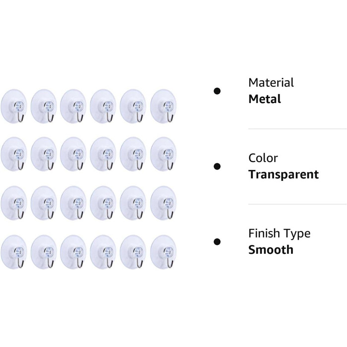 Настінний гачок на присоску для кухні у ванній кімнаті (45 мм), 24 шт.