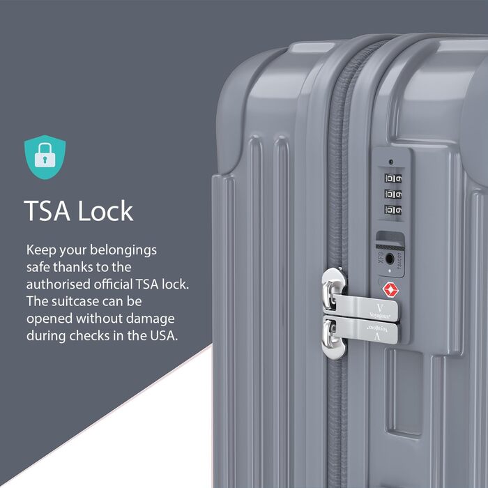 Набір валіз Voyagoux 2 шт. - 40L & 116L, жорсткі валізи, TSA-замок, ABS, 4 колеса 360°, міцний та легкий, рожеве золото