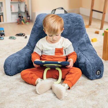 Подушка для читання Nestlé Pelz - стильна спинка для сидіння в ліжку, штучне хутро, подушка-стілець з підлокітниками для дорослих та дітей, спинка для відпочинку в ліжку, салатовий колір