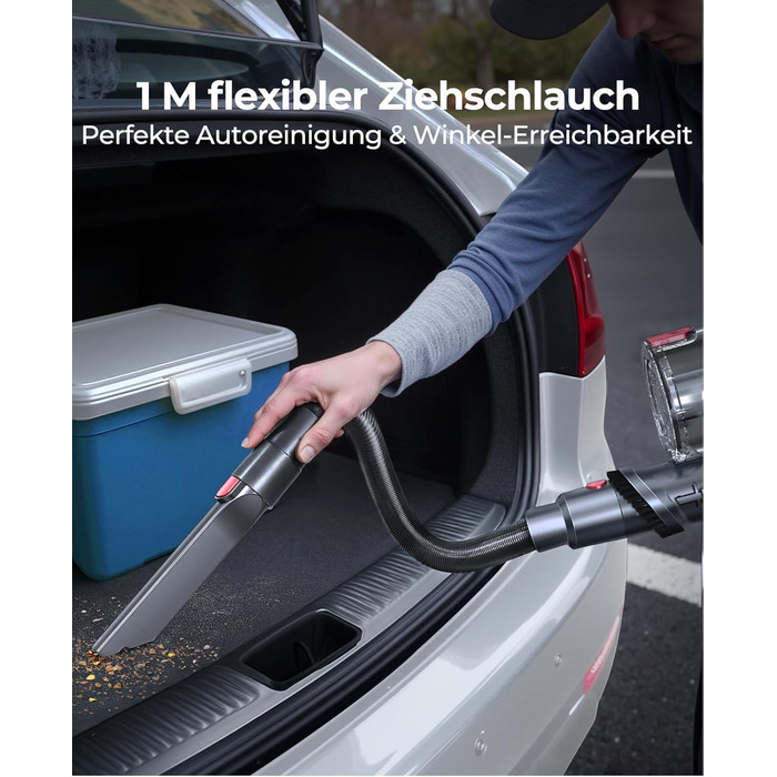 Бездротовий акумуляторний пилосос Fieety 8-в-1: потужне всмоктування 50kPa, 600W, 65 хвилин роботи, 1.6L, без мішка, для дому та авто, з турбощіткою та базою для зарядки. Ідеально для видалення шерсті тварин, килимів та твердих поверхонь.