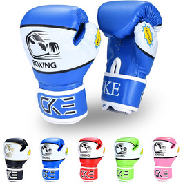Дитячі боксерські рукавички CKE для дітей, хлопчиків, дівчаток, хлопчиків, підлітків, малюків, у віці 5-12 років, тренувальні рукавички для боксерської груші, кікбоксингу, Муай Тай, синього кольору