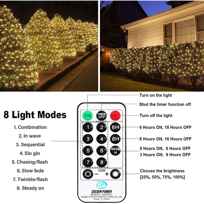 Світлодіодні струнні ліхтарі з дистанційним керуванням, таймер, IP65, теплий білий, 25 м, для Різдва та весілля, 500