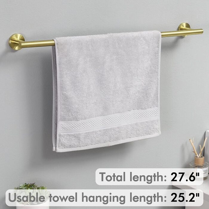 Тримач для рушників KES, стійка для рушників, нержавіюча сталь SUS304, настінний, 70 см, щіткова обробка, A2000S70B-2