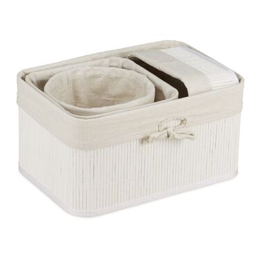 Набір з 4 кошиків для зберігання Relaxdays з бамбука