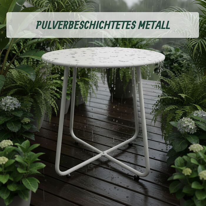Relaxdays Додатковий столик зі сталі, стійкий до погодних умов