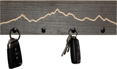 Дерев'яна брелок для ключів з переробленої деревини з гірським контуром / ручна робота в Баварії / кілька варіантів обробки на вибір / Брелок для ключів Брелок для ключів Декоративні гори Контур 40 см (гірський контур 30 см)