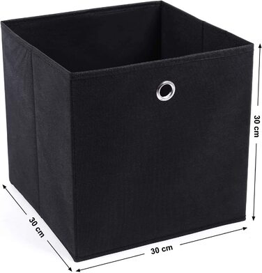 Коробка для зберігання SONGMICS, 6 шт., складна коробка, складаний органайзер, з отвором для пальців, 30 x 30 x 30 см, чорний RFB02H-3