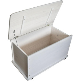 Великий ящик для іграшок на колесах VERONA з масиву сосни білий - Ящик для зберігання з кришкою Дитяча дерев'яна коробка Велика дерев'яна коробка Ящик для зберігання