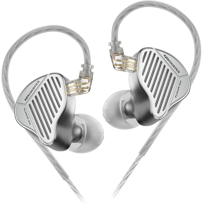 Мм Planar IEMs, знімний 2-контактний кабель OFC, аудіофільський (сріблястий, без мікрофона), 1 13,2