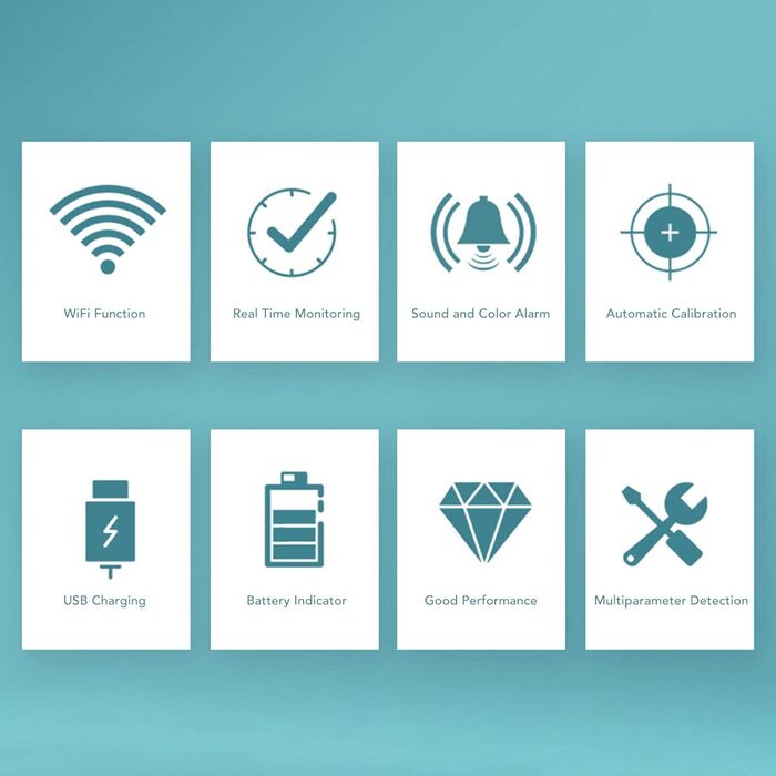 DEWIN 9-в-1 Монітор Якості Повітря, WiFi-детектор, тестер якості повітря, LCD-дисплей, багатофункціональний прилад для вимірювання якості повітря в приміщенні