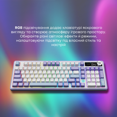 Бездротова механічна клавіатура Ajazz AK980 V2 Gift Switch V2 Purple White Blue (AK980-V2-G-PWB)