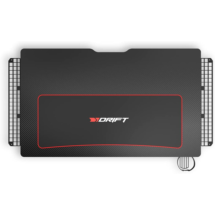 Ігровий стіл DRIFT GAMING DRDZ75 з карбоновою поверхнею, великим килимком, підставкою для чашок та навушників, регульованими ніжками, чорний