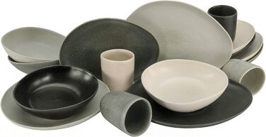 Серія PIETRA, Набір посуду, Набір тарілок для набору тарілок 27 x 20 x 3 см (16 шт., 16 комбінованих наборів), 22139