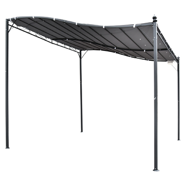 Намет з навісом для садової альтанки з навісом Outsunny Pergola Metal Grey 297x297см для саду, патіо, балкона