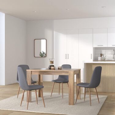 Обідній стіл byLIVING Nori: сучасний дизайн, ефект дуба, стільниця чорного або білого кольору, 140 x 80 см, висота 75 см