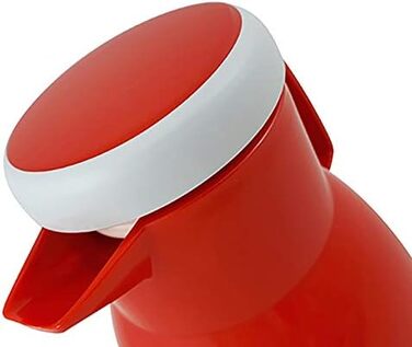 Термос Wash Thermoskanne 1L, 6 годин, червоний: зберігає напої гарячими та холодними, щільний кришка, для миття в посудомийній машині, подвійні стінки