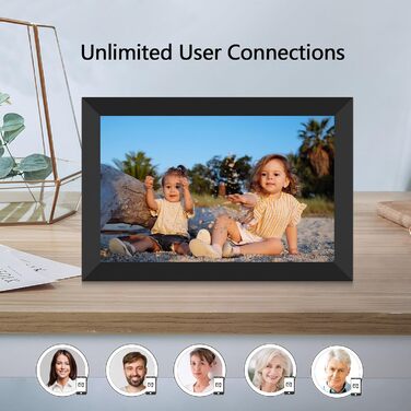 Цифровий фоторамка FRAMEO WLAN 32GB: 10.1 дюймовий Smart Cloud-фоторамка з IPS LCD сенсорним екраном та автоматичним поворотом
