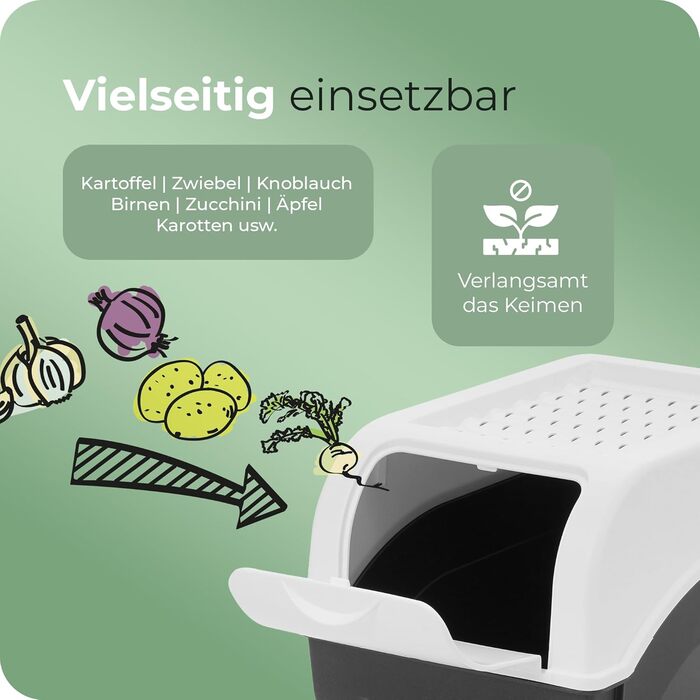 Контейнер для зберігання картоплі Novaliv | 2 шт. по 3,5 л | Білий | Короб для цибулі | Організатор для овочів та фруктів | Складається | Контейнер для зберігання картоплі, цибулі та моркви