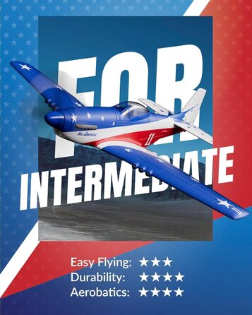 Літак на радіокеруванні VolantexRC 761-5 P-51 Mustang RTF 4-канальний, з Xpilot стабілізацією, для початківців, готовий до польоту