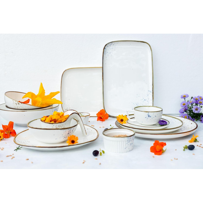 Набір кавових чашок MÄSER Serie Pintar (8 шт.) з порцеляни, вінтажний стиль, коричневий, для 4 осіб