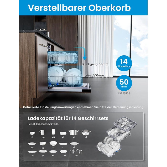 Посудомийна машина Midea SV 5.14K10C, 45 см, 10 комплектів, Inox, з Wi-Fi, 8 програм, 44 дБ, автоматичне відкриття дверцят, таймер затримки 0-24 години