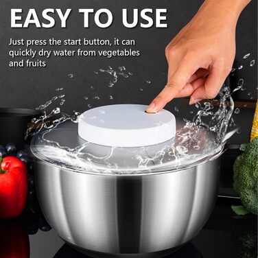 Електрична салатниця-сушка для овочів та фруктів, 4.8L, USB-зарядка