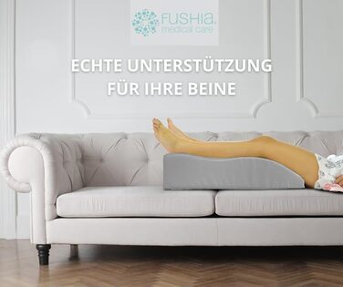 Ортопедична подушка для ніг з м'якої піни, для підтримки ніг та покращення кровообігу. Зручна, знімний чохол, біле/сіре полотно