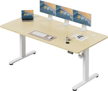 Регульований стіл за висотою з USB-C, електричний стіл з пам'яттю, стоячий стіл, комп'ютерний стіл для офісу, білий Pro, 180 x 80 см