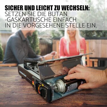 Газовий набір для кемпінгу Greenpoint з кейсом та 8 балончиками газу