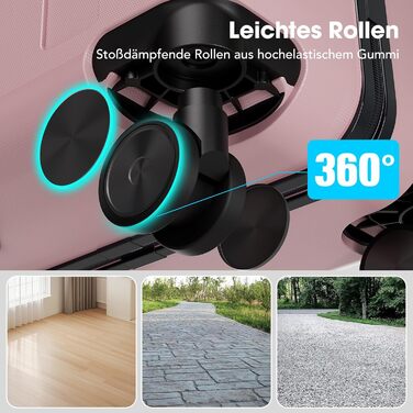 Набір валіз Vallsero: 5 шт., ABS, TSA-замок, рожеве золото. Чемодани, валізи, дорожні сумки, набір валіз