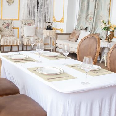 Тканинні серветки на стіл Rinpon, 8 шт., льон, для кухні, машинного прання, стійкі до тепла, без складок, товстий поліестер, бежеві