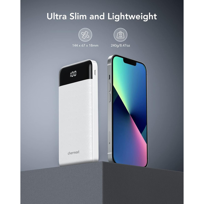 Кабелі, LED-дисплей, 6 виходів, сумісний з iPhone, Huawei, Samsung, 10000mAh, USB C, 4