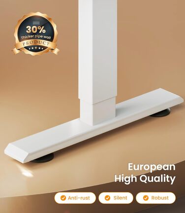 Електричний регульований стіл MAIDeSITe T1 Pro (білий) з 4-ма пам'ятями, міцний мотор та стійка металева база