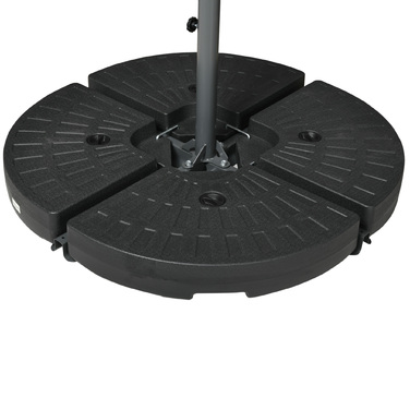 Намет-парасолька з москітною сіткою, з ручним механізмом, вентиляційним отвором, розміром 295 см x 295 см x 260 см, білий + чорний